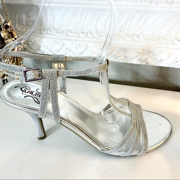 3/$20 Unlisted metallic silver ankle strap sandals - Picture 1 of 6